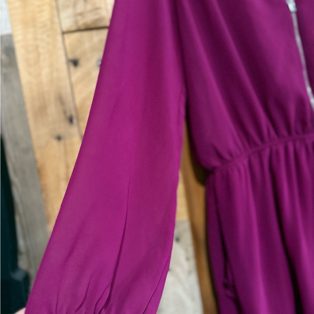 Express Women's Magenta Skort Jumpsuit with Front Zipper & pockets - Picture 5 of 11